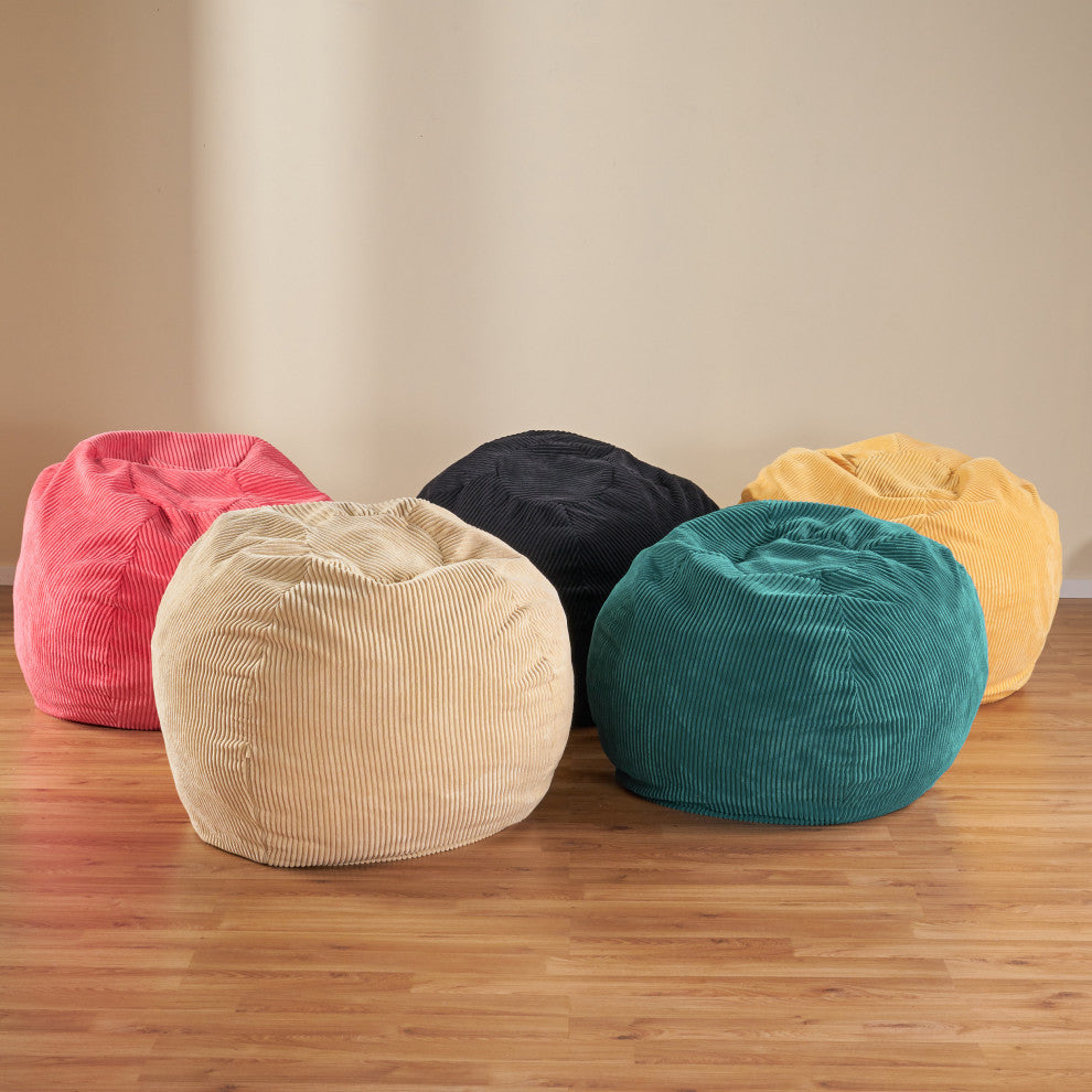 Spring 3 Foot Corduroy Beanbag, Pink Rose