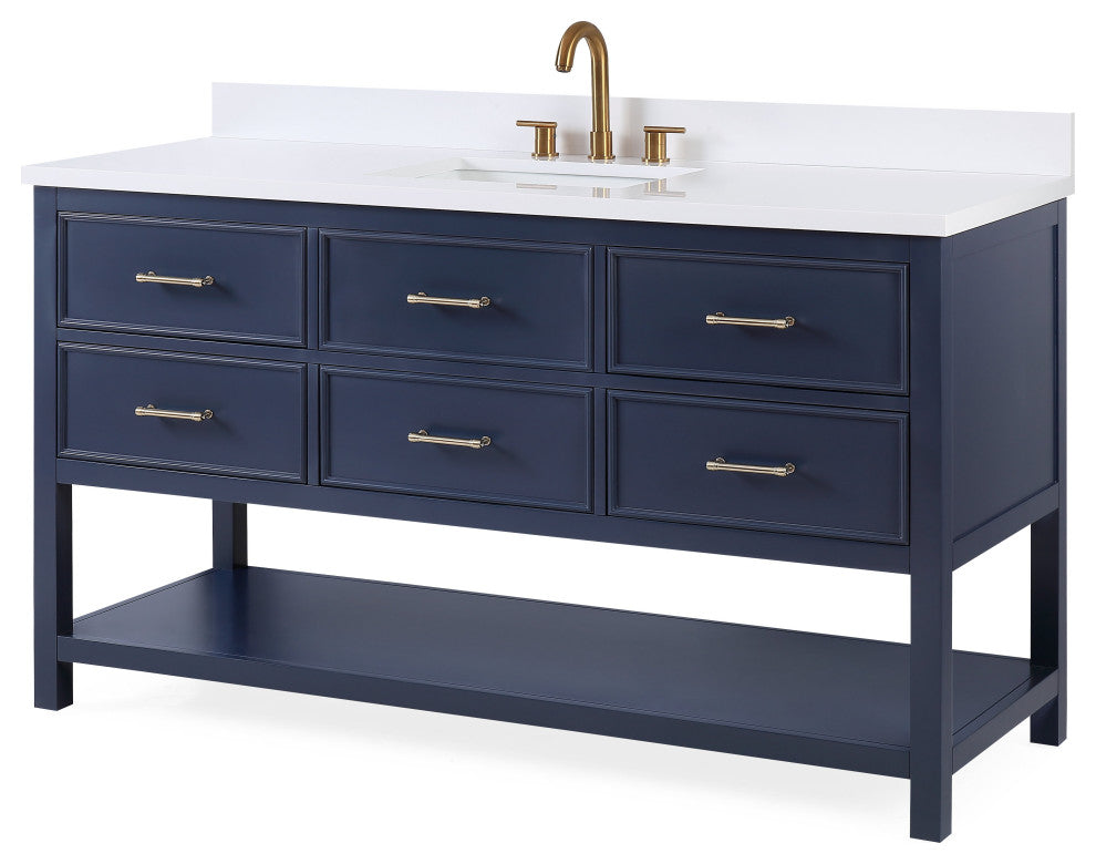 60" Tennant Brand Navy Blue Color Felton Bathroom Sink Vanity