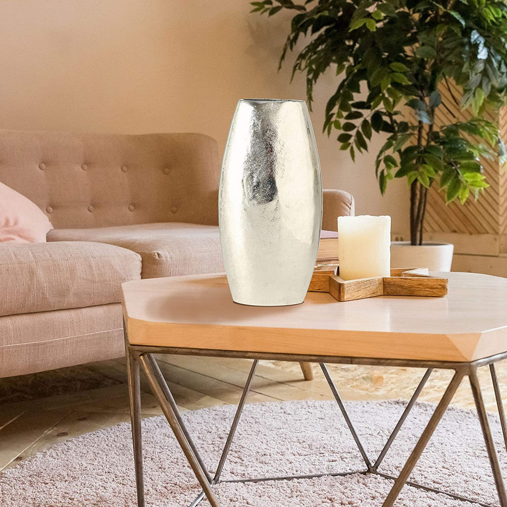 Sand-Cast Silver Table Vase