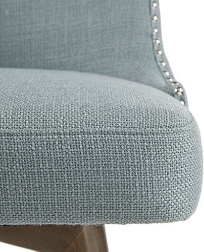 Madison Park Armless Swivel Counter Stool Square Height Bar Stool, Blue