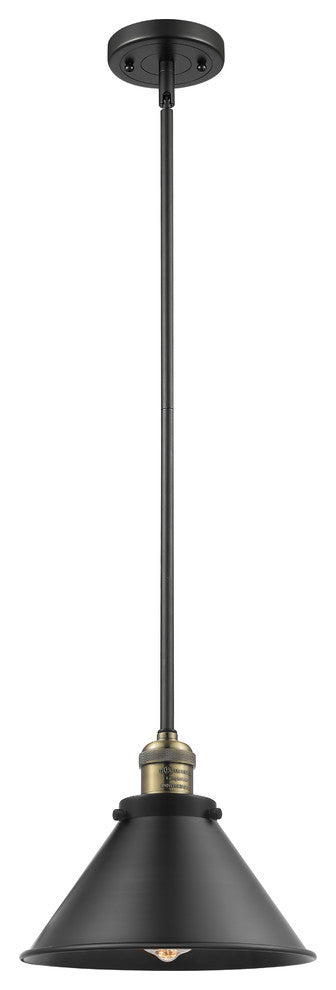 1-Light Briarcliff 10" Mini Pendant, Black Antique Brass