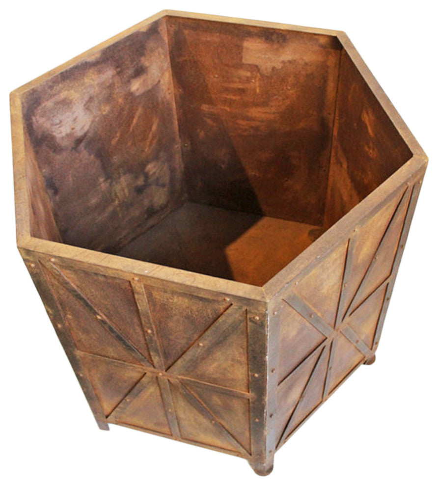 Rusted Iron Planter Box Large
