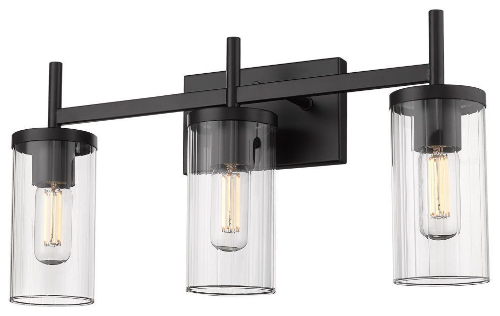 Golden Lighting 7011-BA3 Winslett 3 Light 23"W Vanity Light - Matte Black /