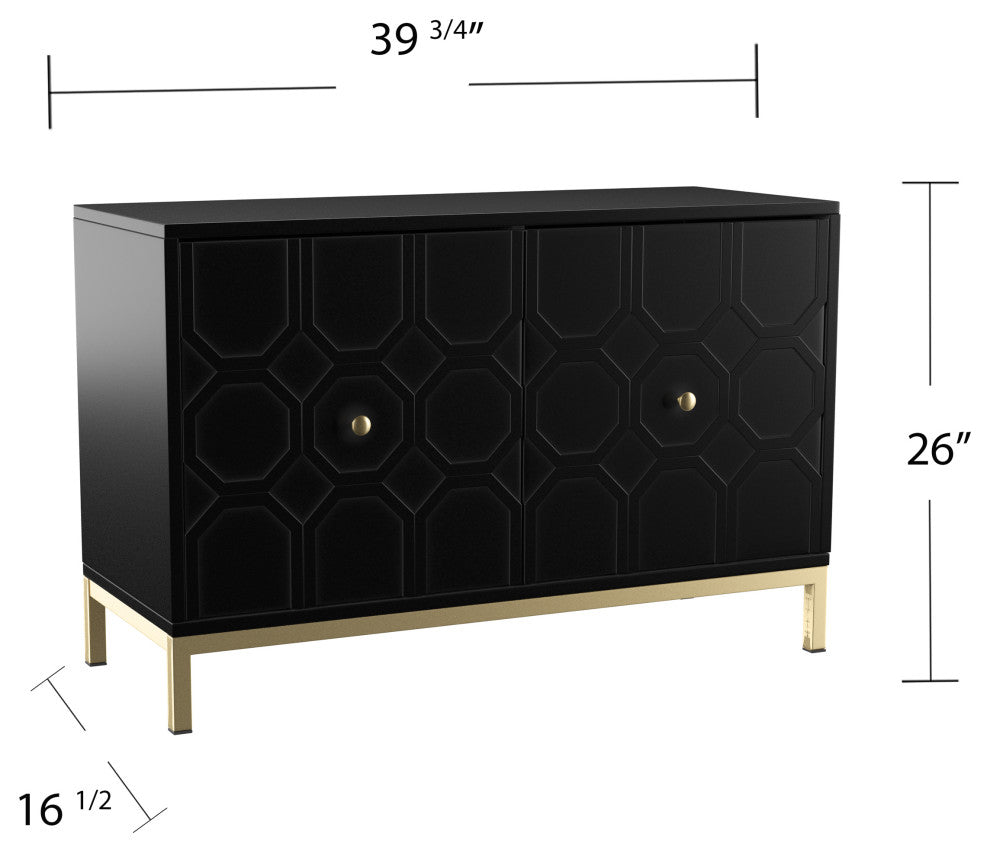 Jessica Two-Door Accent Cabinet, Black