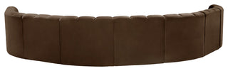 Arc Velvet Upholstered 8-Pc. Inward Curved Modular Sectional, Brown