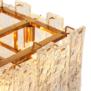 LNC Engaveric 7-Light 31" Modern Crystal Rectangle Kitchen Island Light, Brass