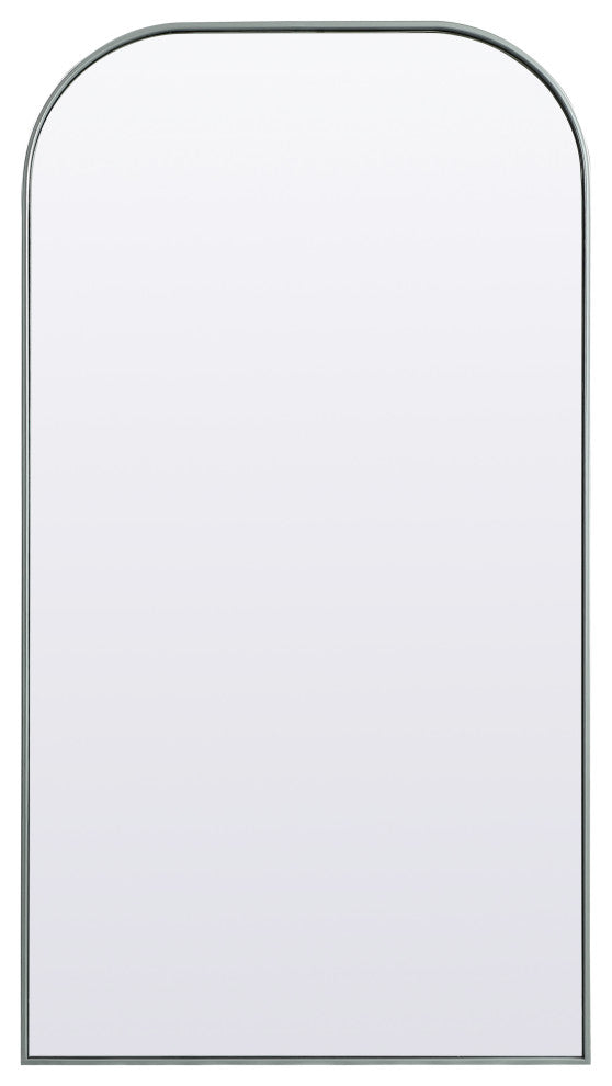 Metal Frame Arch Full Length Mirror 35X66 Inch, Silver