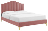 Elise King Performance Velvet Platform Bed MOD-6881-DUS