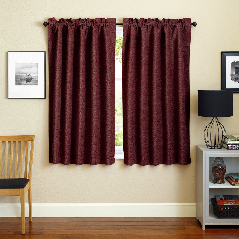 63IN by 52IN Jacquard Chenille Curtain Panels, Set of 2,, Champaign