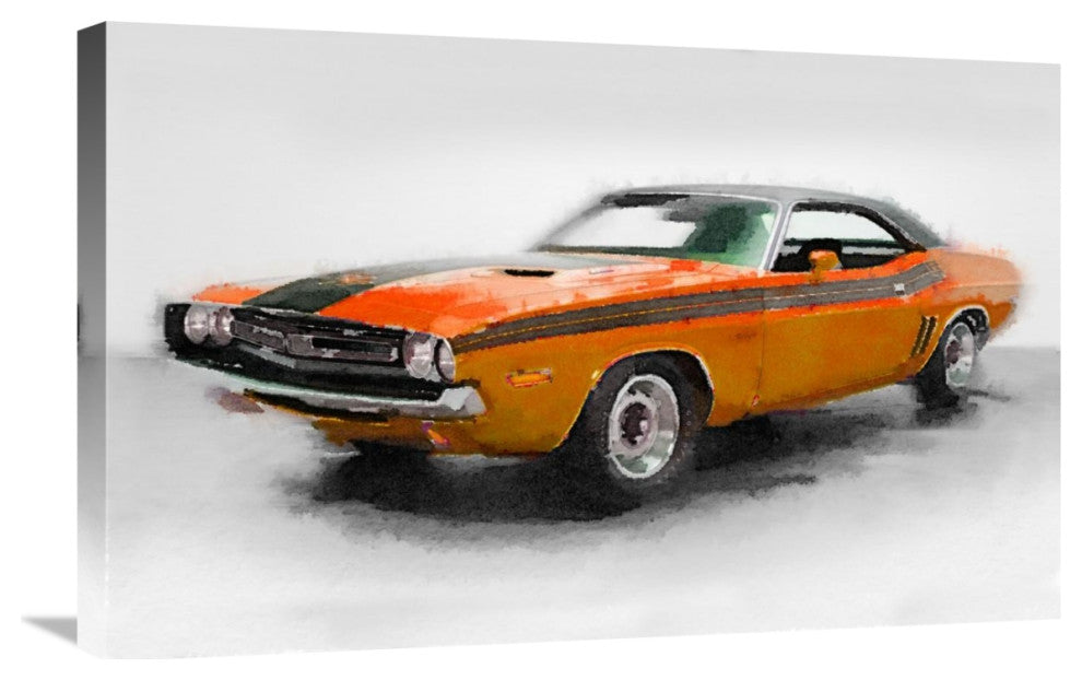 "1968 Dodge Challenger Watercolor" Fine Art Print