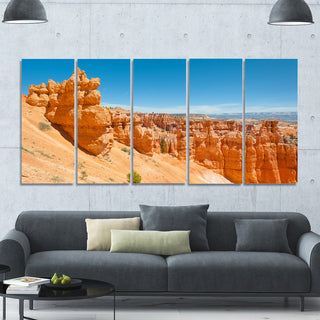 Beautiful Bryce Canyon, Landscape Canvas Art Print, 60"x28", 5 Panels