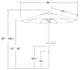 7.5'  Black Push Lift Fiberglass Umbrella, Canvas Pacifica