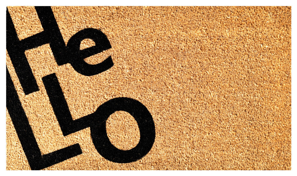 Calloway Mills Angle Hello Doormat,Natural/Black, 30x48