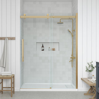 Bel Soft-Close Base/Door Alcove Shower Kit, Gold, 60"