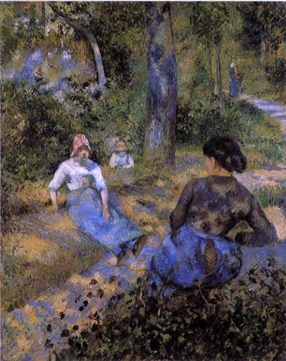 Camille Pissarro Peasants Resting, 20"x25" Wall Decal Print