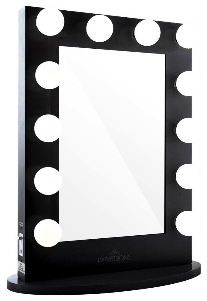 Hollywood Iconic XL Vanity Mirror: Black (Clear LED)