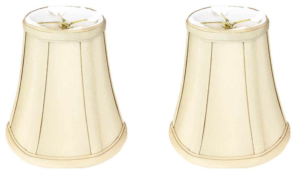 Royal Designs True Bell Basic Lamp Shade, Flame Clip Fitter, Beige, Set of 2