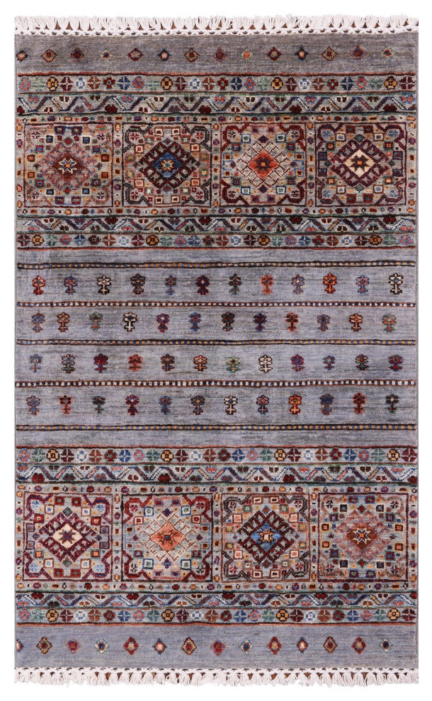 2' 8" X 4' 1" Handmade Khorjin Super Kazak Rug Q11254