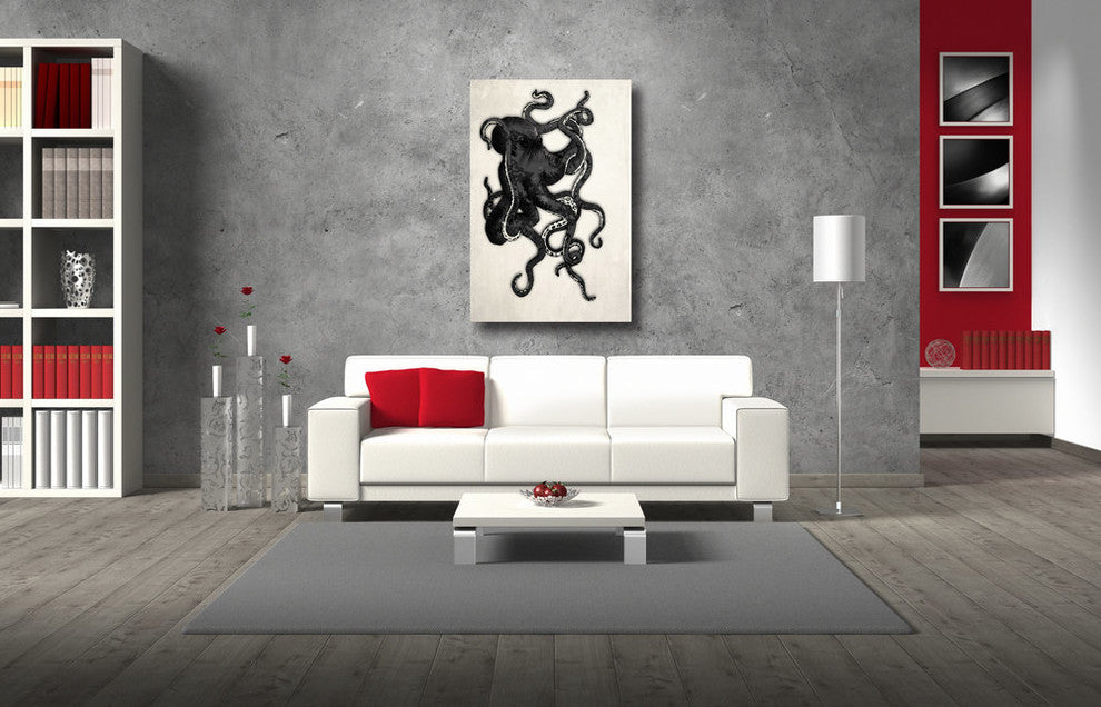 Cortesi Home "Octopus" by Nicklas Gustafsson, Giclee Canvas Wall Art, 26"x40"