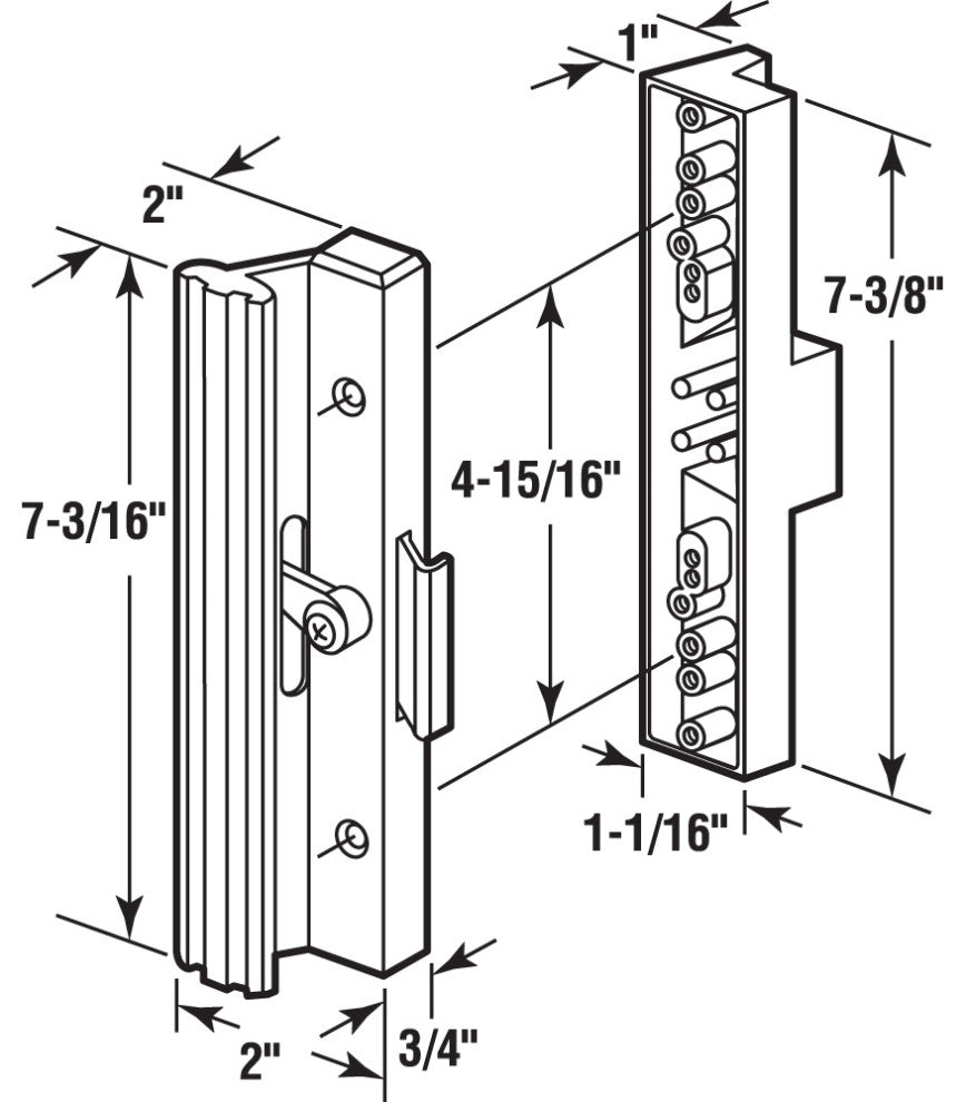 Extruded Aluminum, White, Sliding Patio Door with Clamp Type Latch