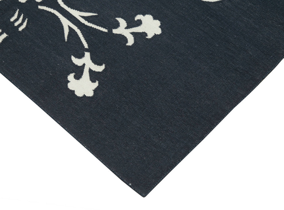 Rug N Carpet - Handmade Wool 3' 7'' x 5' 7'' Modern Design Dhurrie Kilim Rug