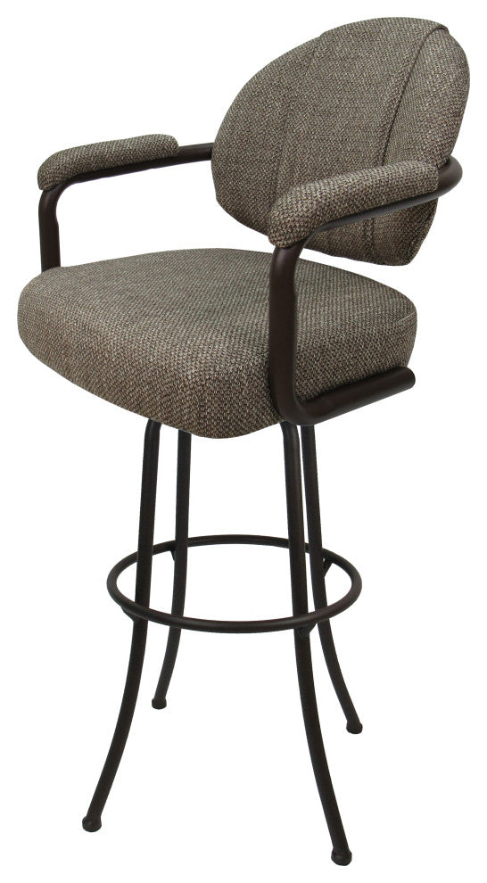 Swivel Counter 26", 30" or Extra Tall 34" Metal Bar Stool M-70, Plumley Cocoa - Brown, 26"