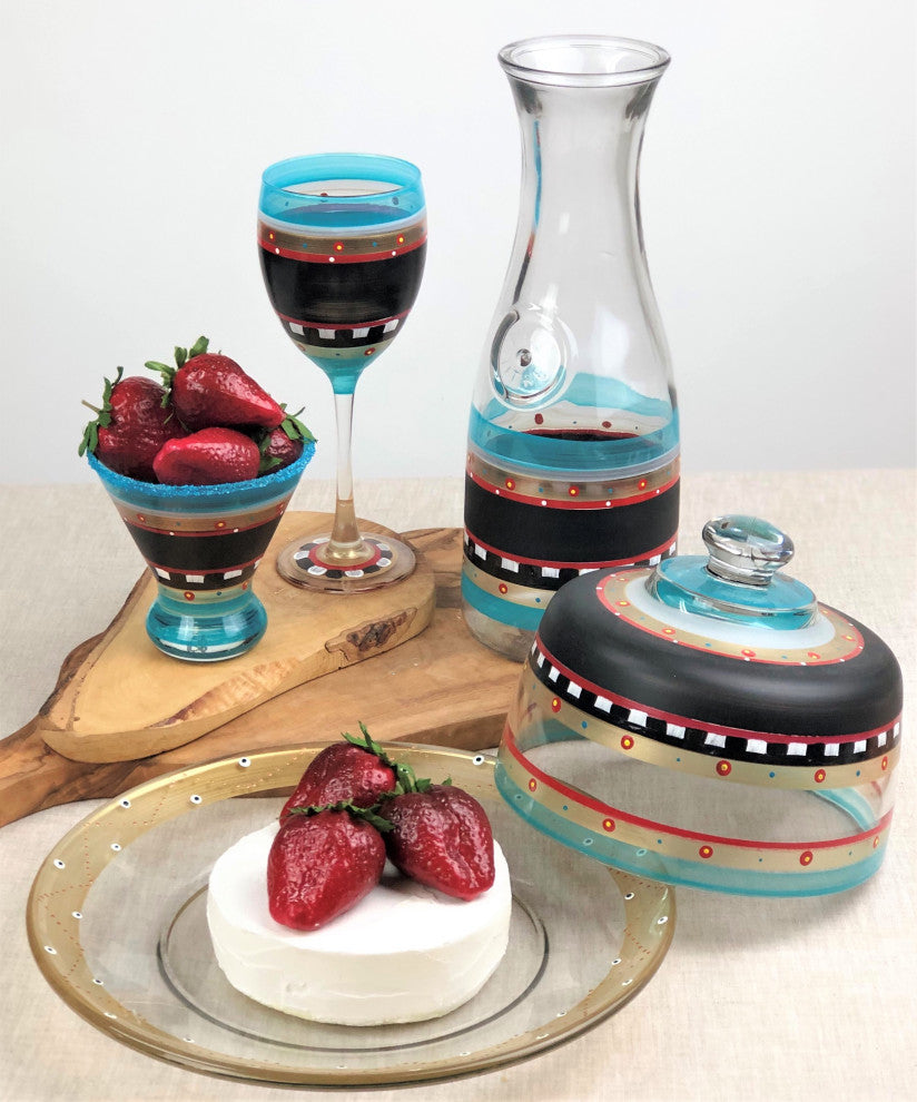 Mosaic Chalk Cosmos Glasses, Set of 2