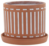 2-Piece Set Terracotta Planters With Saucer Orange