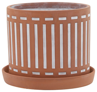 2-Piece Set Terracotta Planters With Saucer Orange