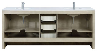 Lafarre Contemporary 80" Rustic Acacia Double Bathroom Vanity Set