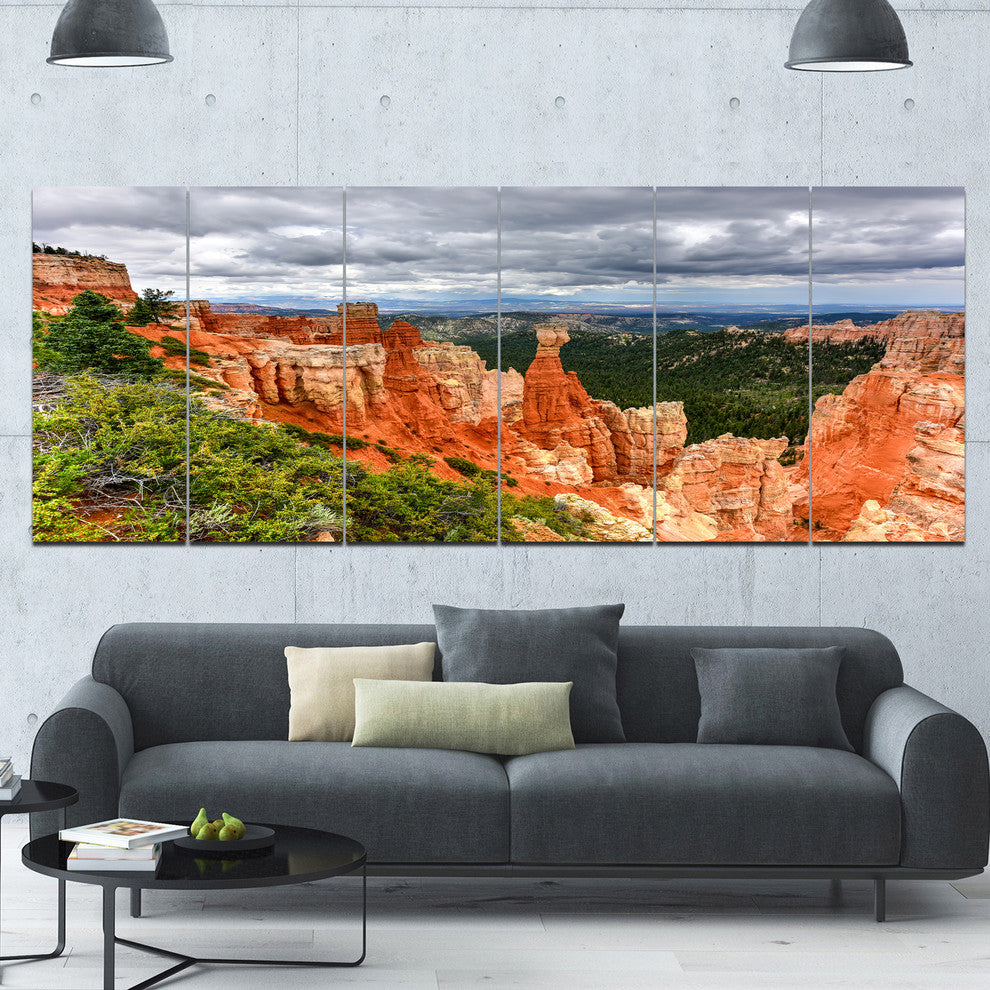 Bryce Canyon National Park, Landscape Canvas Art Print, 70"x28", 6 Panels