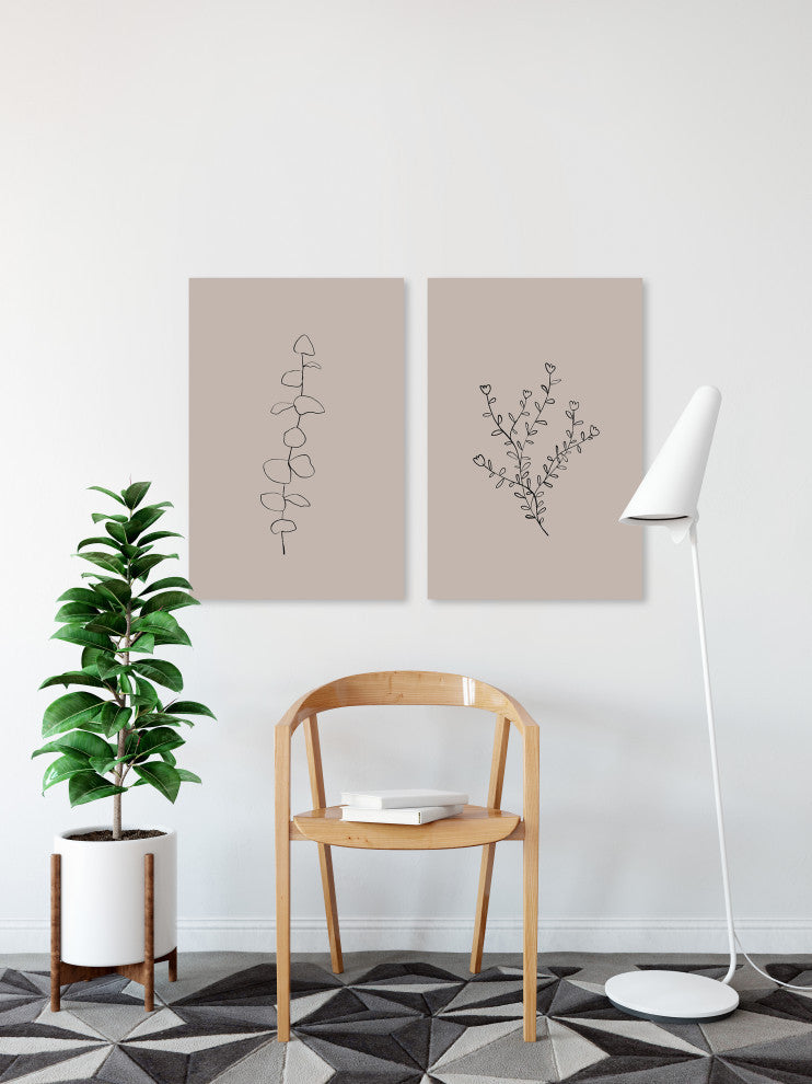 Seamless Leaves Diptych, 2-Piece Set, 40x60 Panels