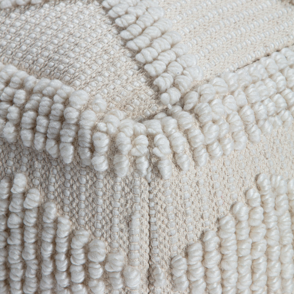 Maverick 34" x 34" x 16" Ivory Ottoman