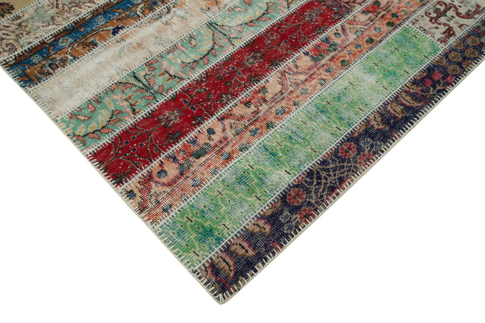Rug N Carpet - Hand-Knotted Anatolian 6' 8" x 10' 1" Rustic Patchwork Area Rug