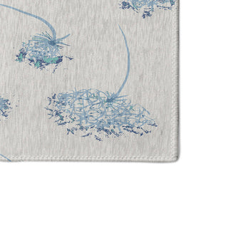 Wishing Flowers Rug, Blue, 5'x7'