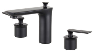 Modica Double Handle Matte Black Widespread Bathroom Faucet With Drain Assembly