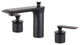 Modica Double Handle Matte Black Widespread Bathroom Faucet With Drain Assembly