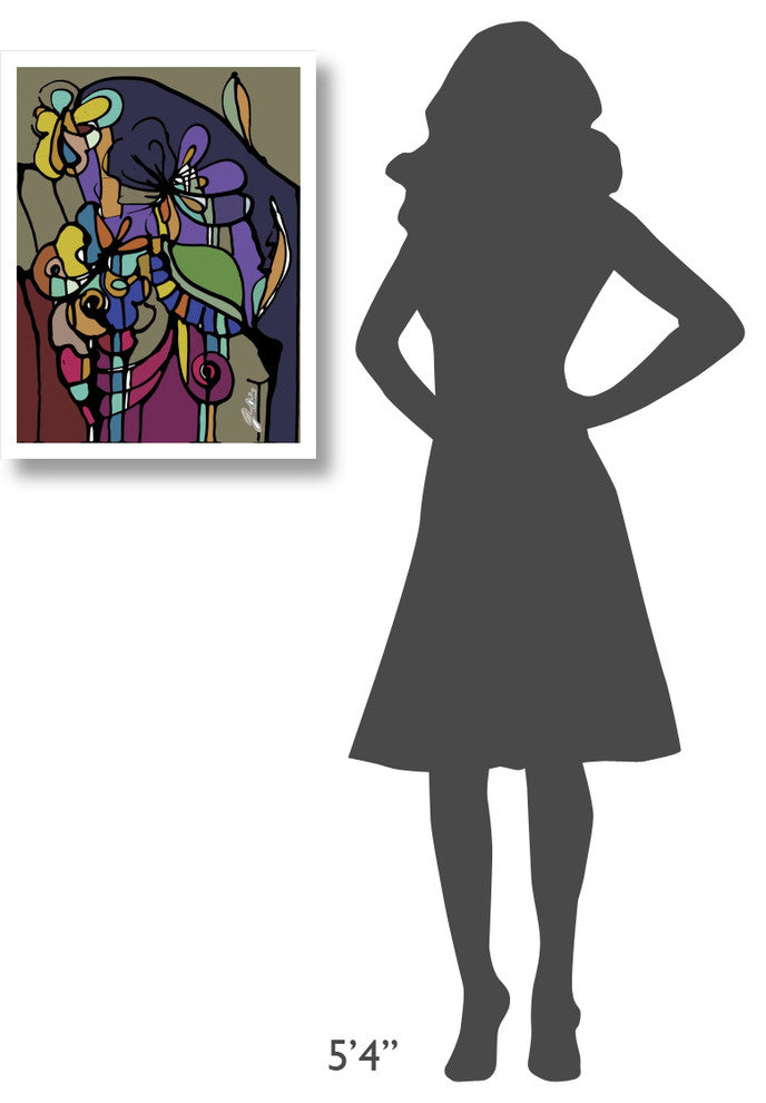 "Stained Glass Bouquet" Digital Paper Print by Joan Elan Davis, 20"x26"