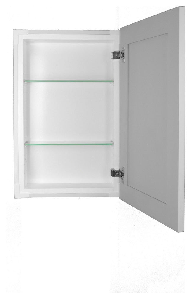 Fruitville Shaker Frameless Recessed Wood Medicine Cabinet, 14x48, Primed Gray