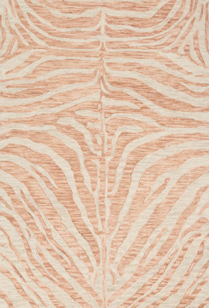 Wool Hooked Zebra Animal Print Masai MAS-01 Area Rug by Loloi, Blush / Ivory, 2''