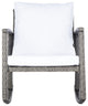 Safavieh Outdoor Daire Rocking Chair Grey Brown/White Cushion