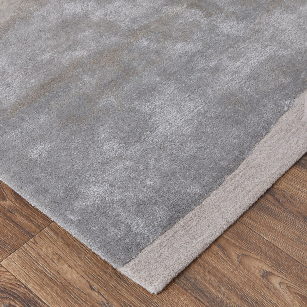 Ramiro R8921 Transitional/Industrial/Casual Rug, Gray/Ivory, 9'x12'