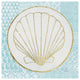 "Summer Shells II Teal and Gold" Digital Paper Print by Kathrine Lovell, 20"x20"