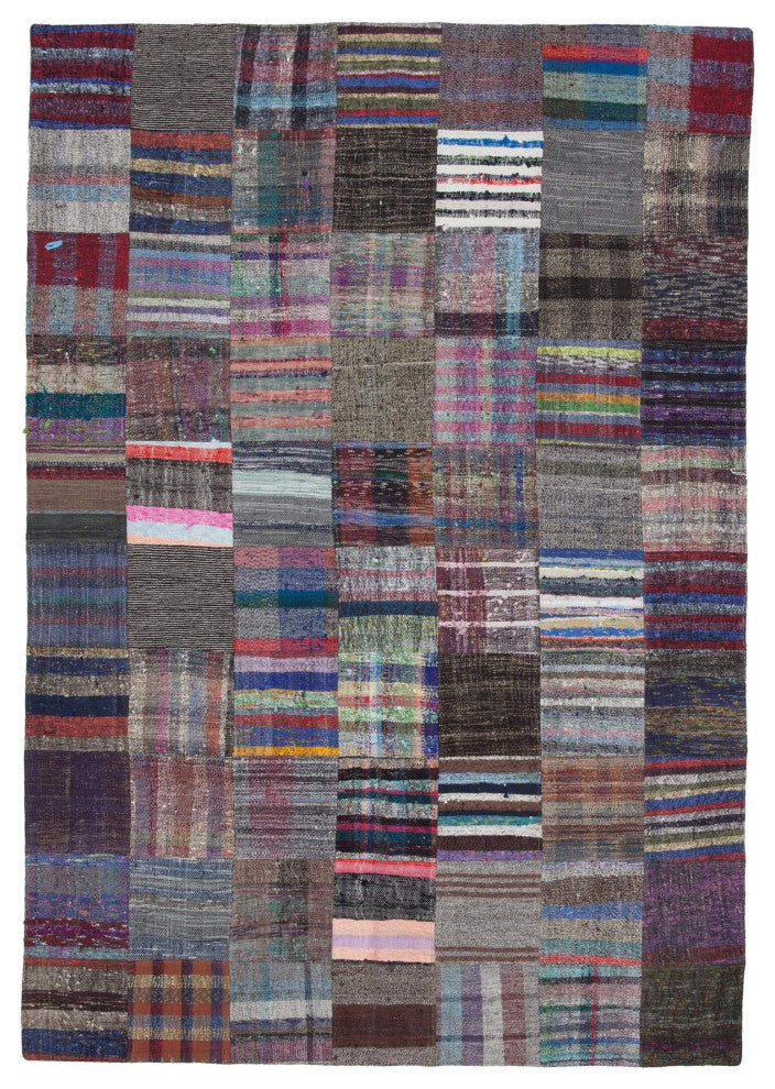 Rug N Carpet - Handmade Oriental 6' 9'' x 9' 9'' Unique Patchwork Kilim Rug