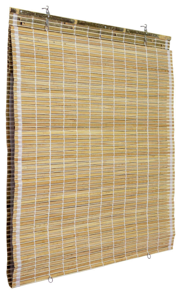 Burnt Bamboo Cordless Window Shade, Natural, 48" W