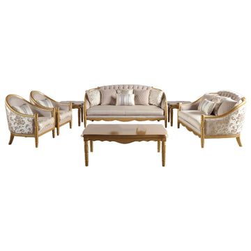 Infinity Cream Upholstered 6-Piece Living Room Set