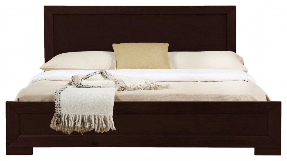 Moma Espresso Wood Platform Full Bed With Nightstand