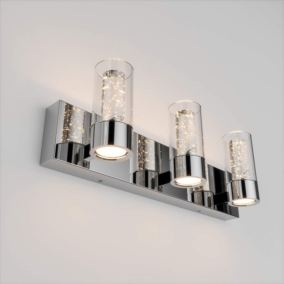 Artika Essence 3-Light Vanity Wall Light Fixture, Chrome