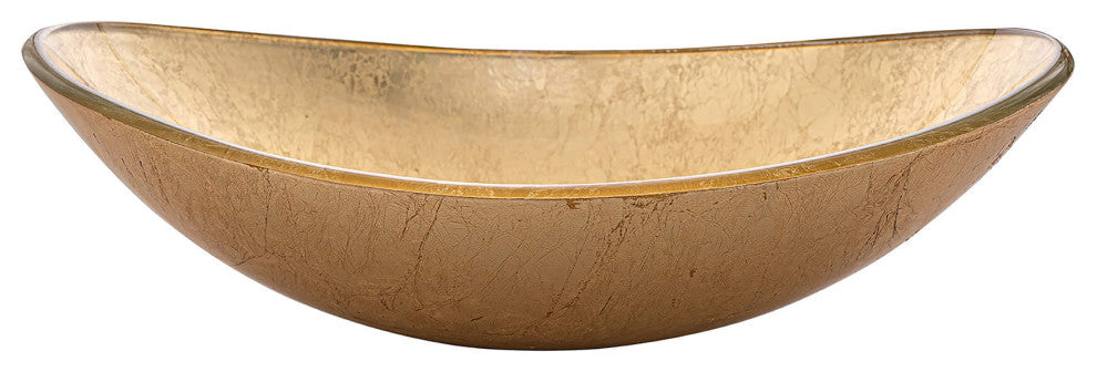 Fine Fixtures modern Glass Vessel Oval 20x14, Gold