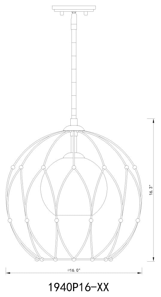 Zlite 1940P16-MB 1-Light Pendant, Clear